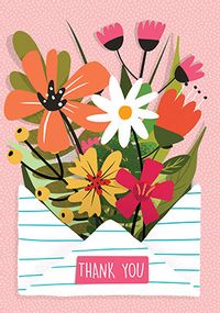 Thank You Flowers in Envelope Card