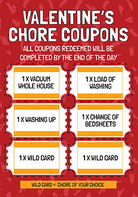 Chore Coupons Valentine's Day Card