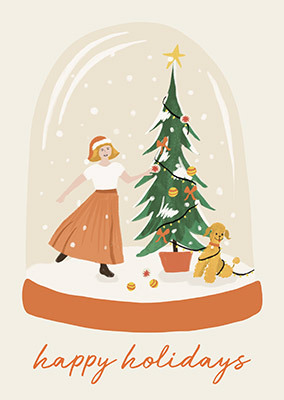 Happy Holidays Snow Globe Card