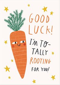Rooting for You Carrot Good Luck Card