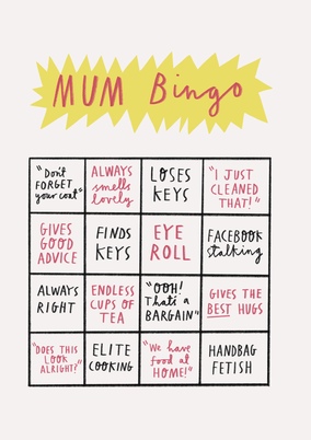 Mum Bingo Mother's Day Card