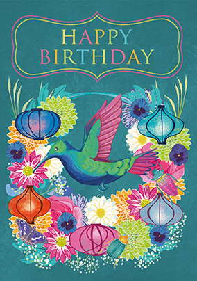 Humming Bird Birthday Card