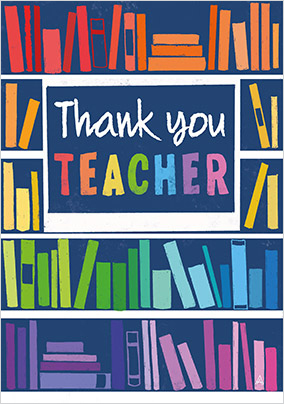 Bookcase Thank You Teacher Card