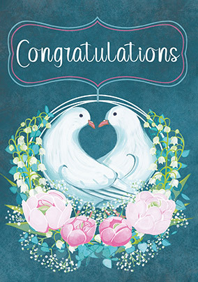 Doves Congrats Wedding Card
