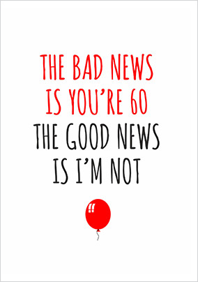 Good News 60 Birthday Card