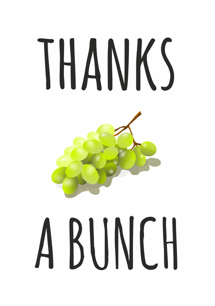 Grapes Thanks a Bunch Card