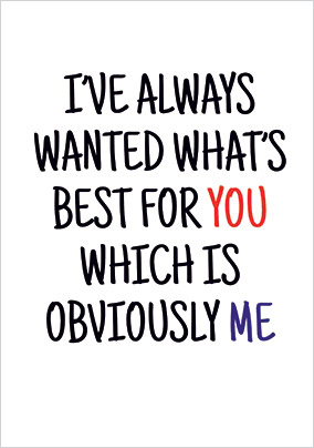 What's Best for You Valentine's Day Card