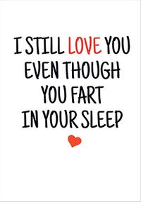 Fart in Your Sleep Valentine's Day Card