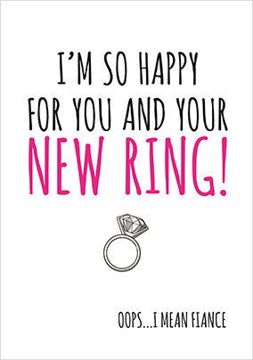 New Ring Funny Engagement Card