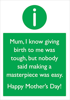 Mum Masterpiece Mother's Day Card