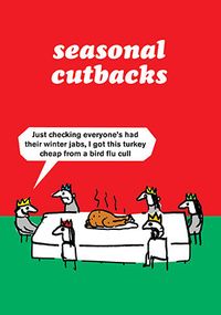 Tap to view Seasonal Cutbacks Funny Christmas Card