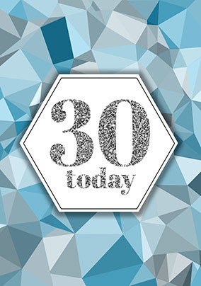 30 Today Blue Birthday Card