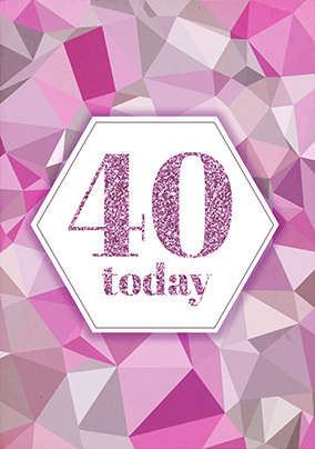 40 Today Pink Birthday Card