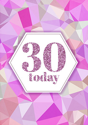 30 Today Purple Birthday Card