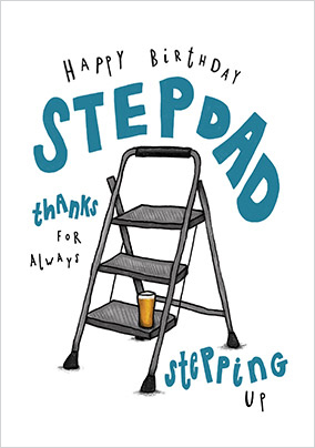 Stepdad Stepladder Birthday Card