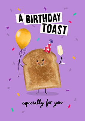 Birthday Toast Champagne Card