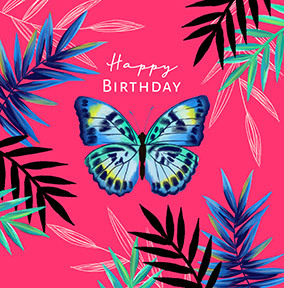 Butterfly Tropical Birthday Card