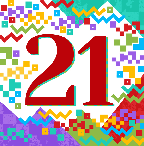 21st Birthday Retro Pattern Card