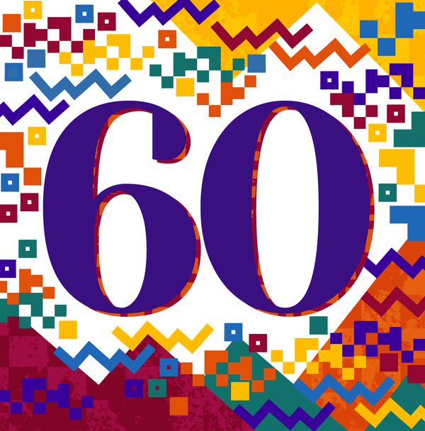 60th Birthday Retro Pattern Card