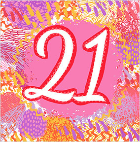 21st Birthday Pink Pattern Card