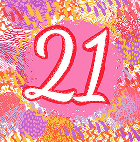21st Birthday Pink Pattern Card