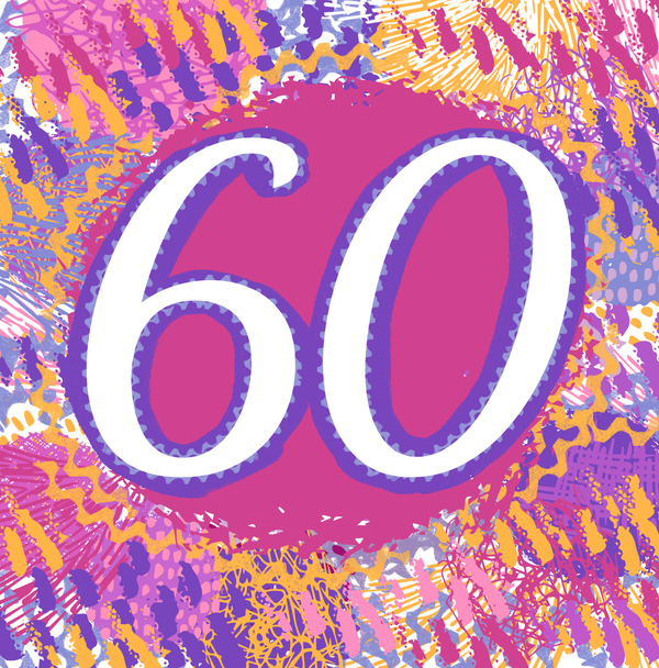 60th Birthday Pink Pattern Card