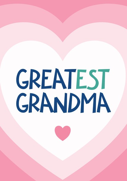 Greatest Grandma Heart Birthday Card