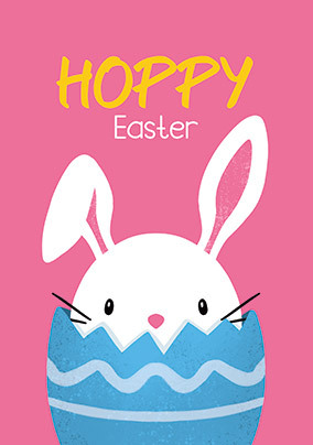 Hoppy Easter Bunny  Egg Card