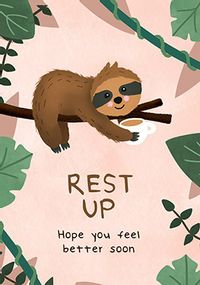 Rest Up Sloth Get Well Card