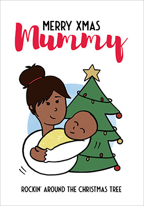 Rockin' Tree Mummy Christmas Card