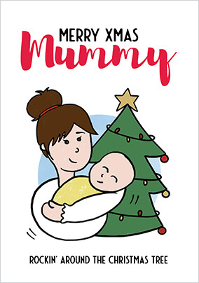 Rockin' Tree Mummy Merry Christmas Card