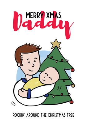 Rockin' Tree Daddy Merry Christmas Card