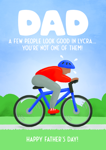Lycra Dad Father's Day Card