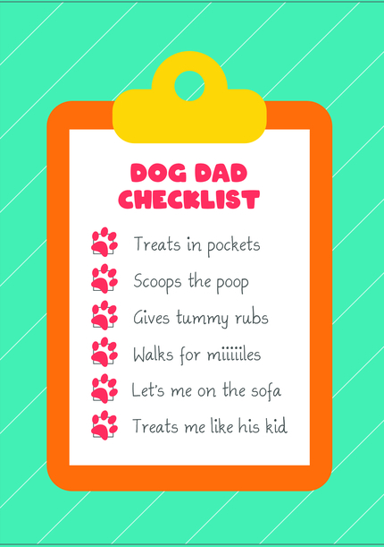 Dog Dad Checklist Father's Day Card