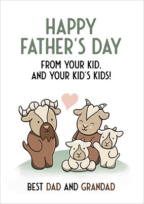 From Your Kid and Your Kid's Kids Grandad Father's Day Card