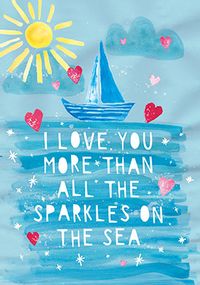 Sparkles on the Sea Anniversary Card