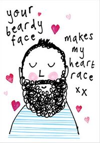 Beardy Face Birthday Card