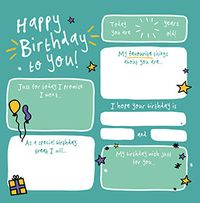Happy Birthday to You Prompt Card