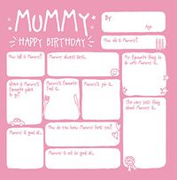 Mummy Prompts Birthday Card