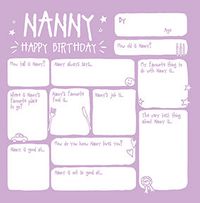 Nanny Prompts Birthday Card