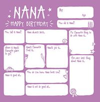 Tap to view Nana Prompts Birthday Card