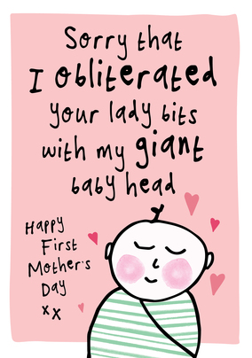 Giant Baby Head First Mother's Day Card