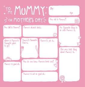 Mummy Prompts Mother's Day Card