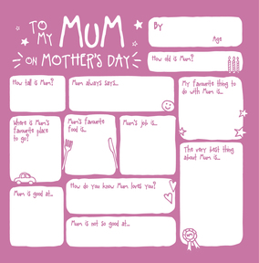 Mum Prompts Mother's Day Card