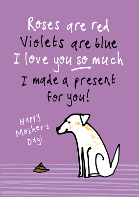 From the Dog Present Mother's Day Card