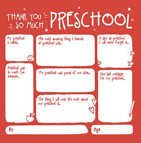 Thank You So Much Pre-School Prompts Card