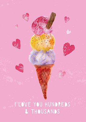 Hundred and Thousands Valentine's Day Card