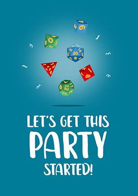 Topical Party Started Birthday Card