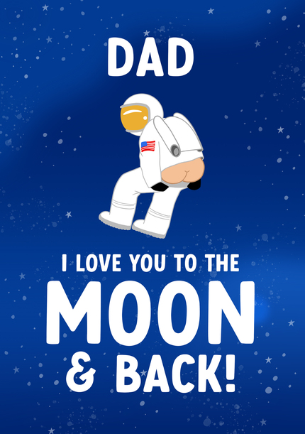 Dad Moon and Back Cheeky Father's Day Card