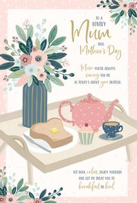 Tap to view Breakfast in Bed Mum Mother's Day Card